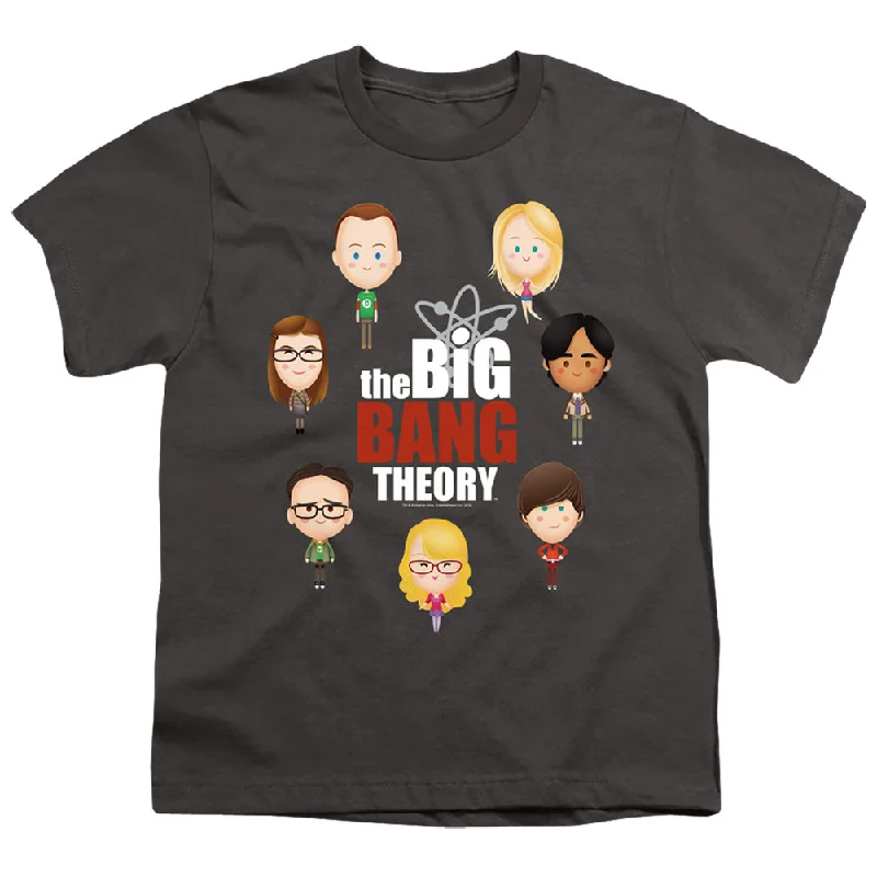 The Best Prices The Big Bang Theory Kids T-Shirt Cartoon Characters Charcoal Tee