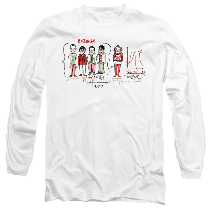Online Only The Big Bang Theory Long Sleeve T-Shirt Bazinga Equation White Tee