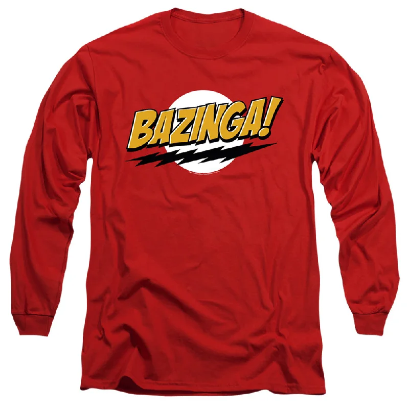 Low Prices The Big Bang Theory Long Sleeve T-Shirt Bazinga Red Tee