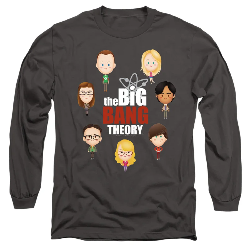 New Arrival The Big Bang Theory Long Sleeve T-Shirt Cartoon Characters Charcoal