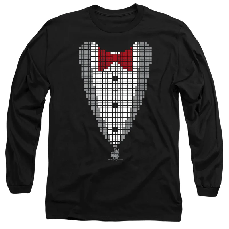 Huge Discounts The Big Bang Theory Long Sleeve T-Shirt Tuxedo with Red Bow Tie Black