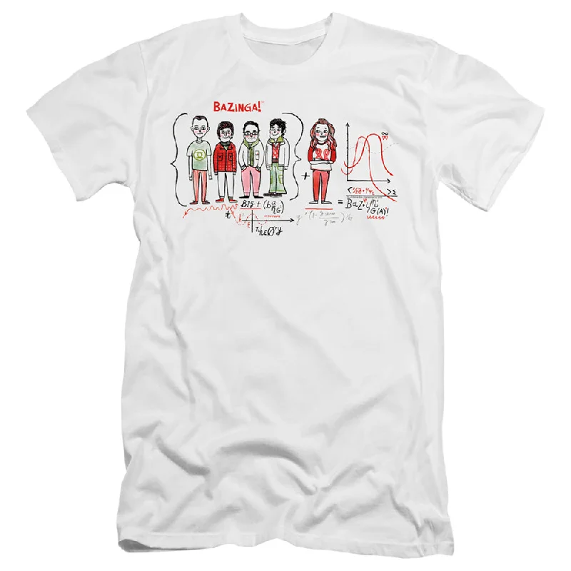 Weekend Deal The Big Bang Theory Slim Fit T-Shirt Bazinga Equation White Tee