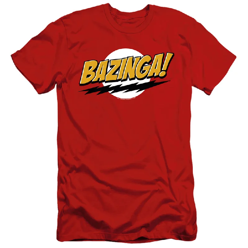 Sale Event The Big Bang Theory Slim Fit T-Shirt Bazinga Red Tee