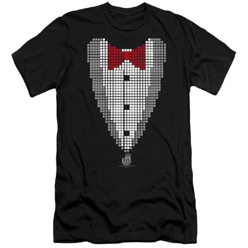 Major Savings The Big Bang Theory Slim Fit T-Shirt Tuxedo with Red Bow Tie Black