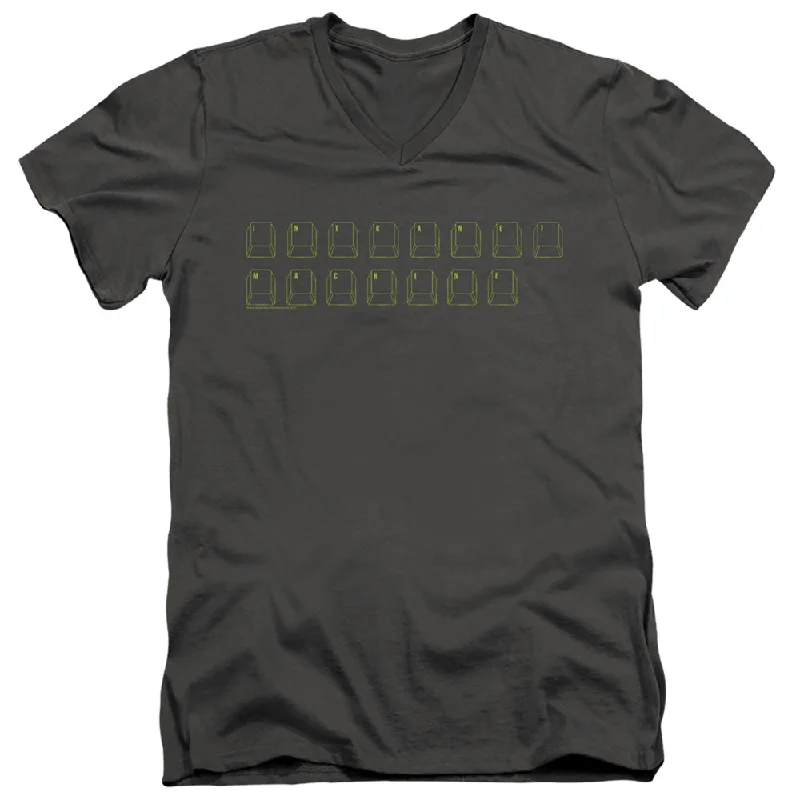 Limited Edition The Big Bang Theory Slim Fit V-Neck T-Shirt Intranet Machine Charcoal Limited Edition The Big Bang Theory Slim Fit V-Neck T-Shirt Intranet Machine Charcoal