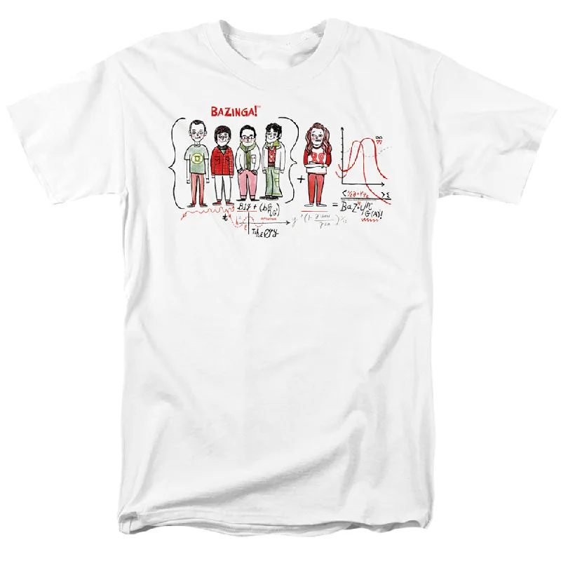 Steals and Deals The Big Bang Theory T-Shirt Bazinga Equation White Tee