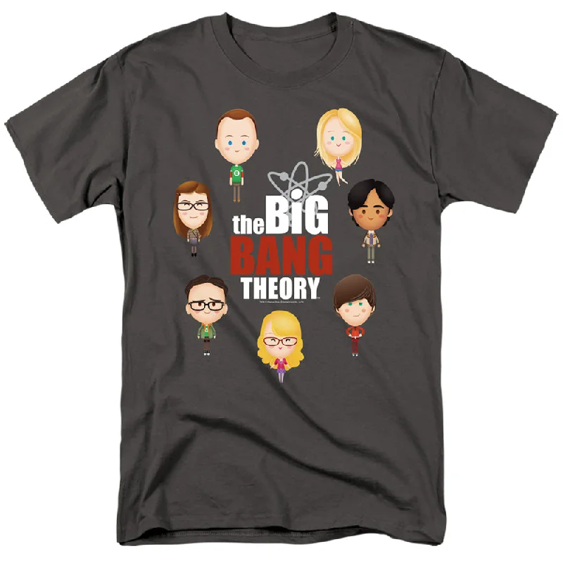 Clearance Sale The Big Bang Theory T-Shirt Cartoon Characters Charcoal Tee