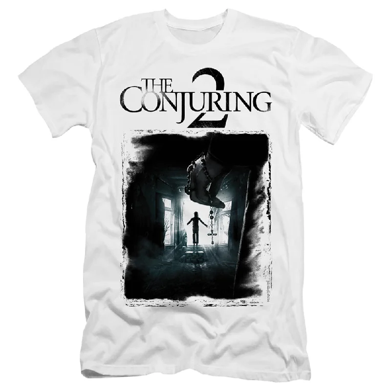 Sneak Peek Sale The Conjuring 2 Premium Canvas T-Shirt Vintage Poster White Tee
