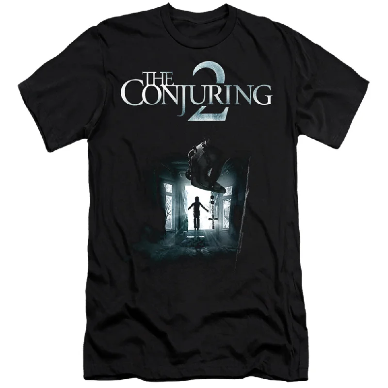 Special Promotion The Conjuring 2 Slim Fit T-Shirt Movie Poster Black Tee