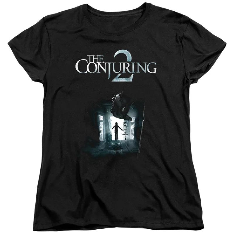 Season Finale Sale The Conjuring 2 Womens T-Shirt Movie Poster Black Tee