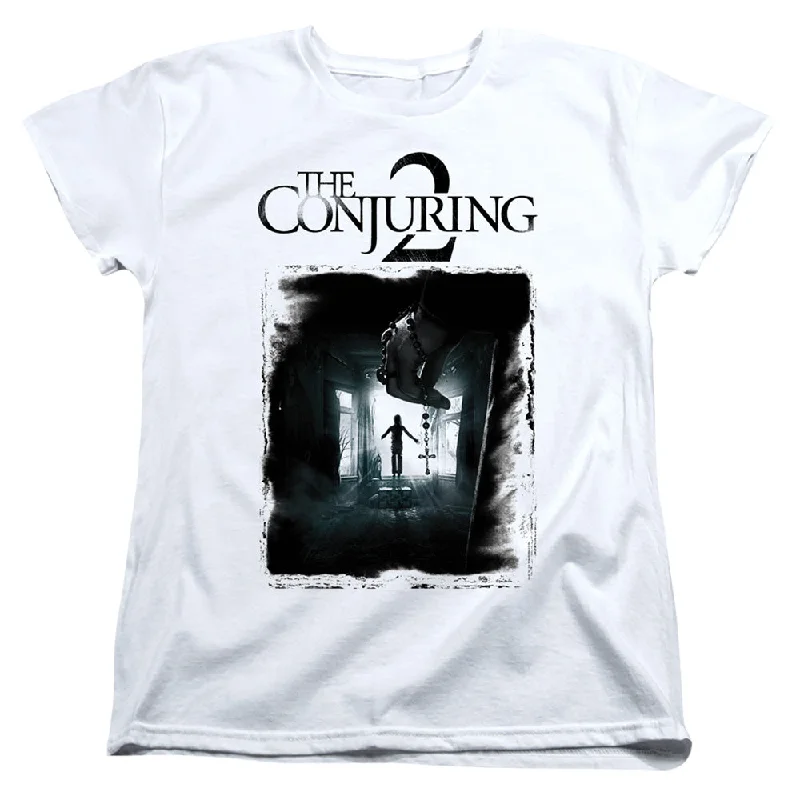 Special Buy The Conjuring 2 Womens T-Shirt Vintage Poster White Tee