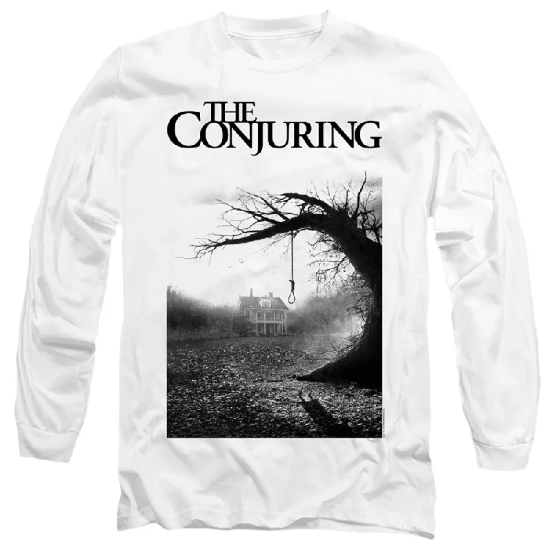 Overstock Sale The Conjuring Long Sleeve T-Shirt Vintage Tree Poster White Tee