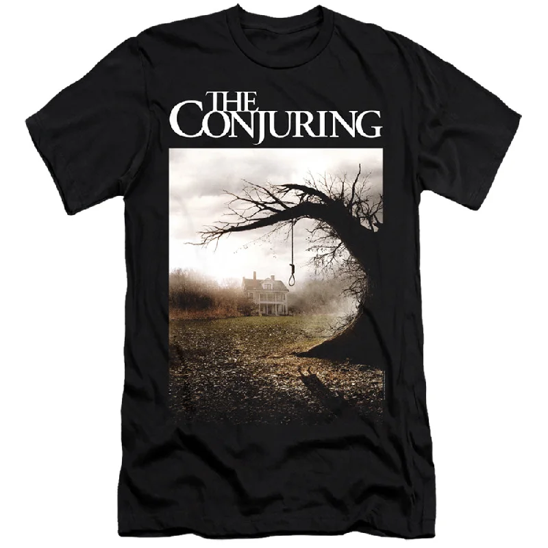 Deal Frenzy The Conjuring Premium Canvas T-Shirt Tree Movie Poster Black Tee