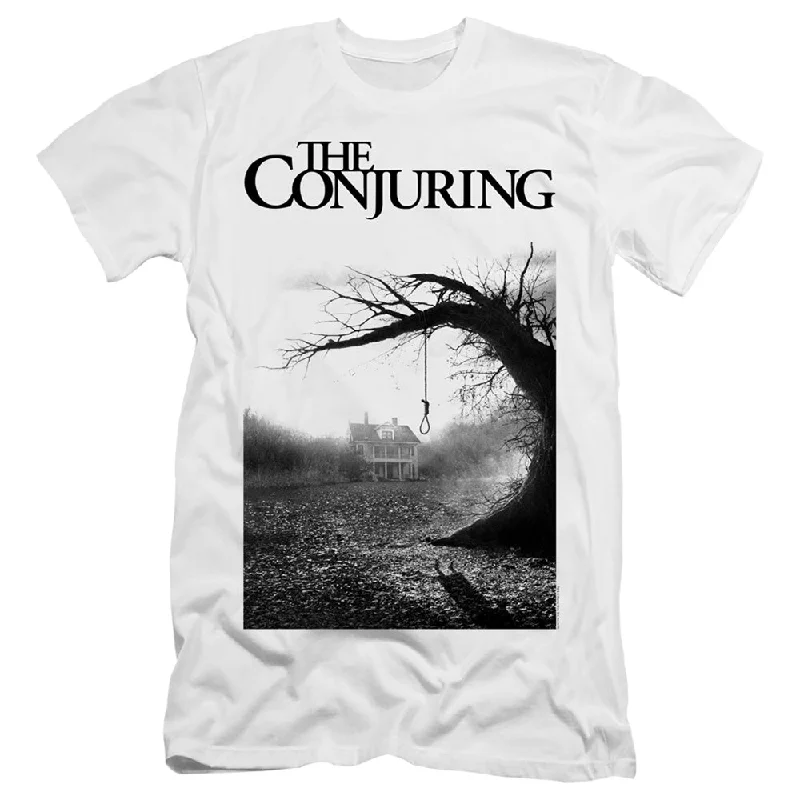 Price Smash The Conjuring Slim Fit T-Shirt Vintage Tree Poster White Tee