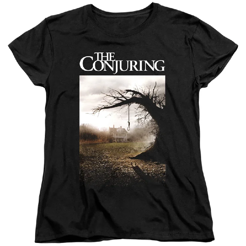 Blowout Sale The Conjuring Womens T-Shirt Tree Movie Poster Black Tee
