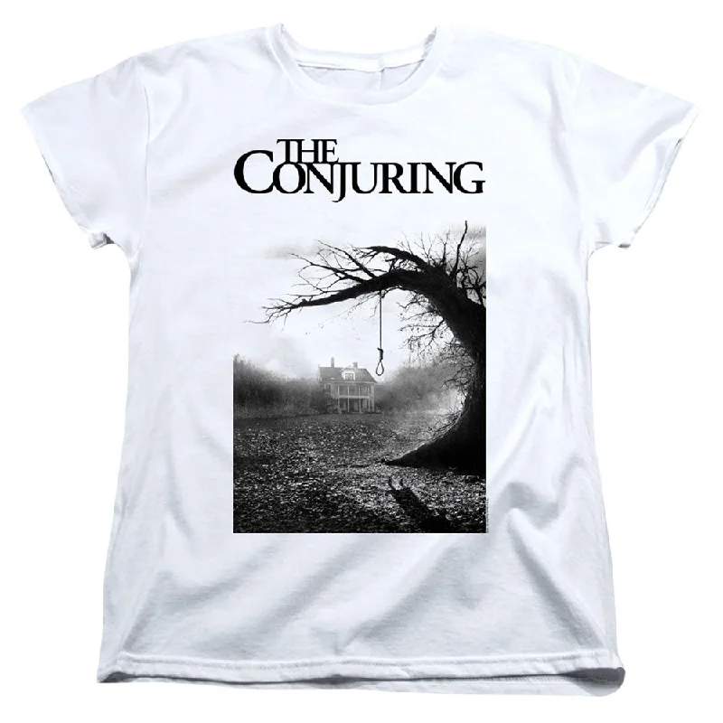 Mega Deal The Conjuring Womens T-Shirt Vintage Tree Poster White Tee