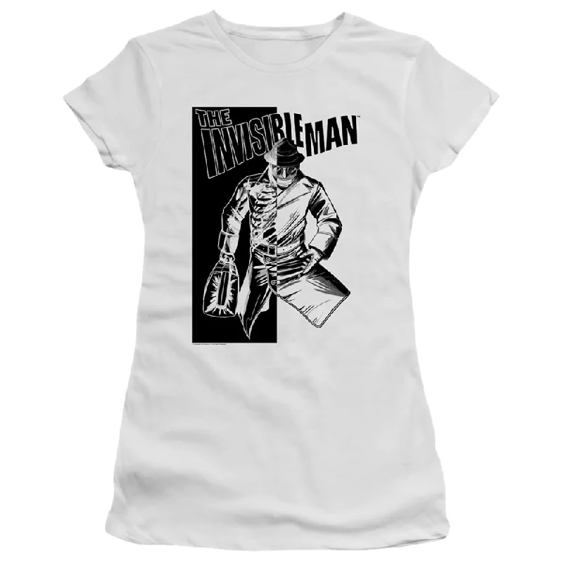 Quick Sale The Invisible Man Juniors T-Shirt Briefcase White Tee