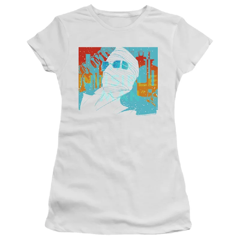 Special Discount The Invisible Man Juniors T-Shirt Wrapped Up White Tee