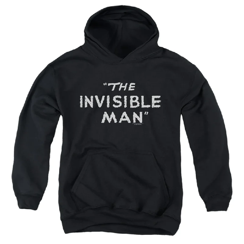 Price Slash The Invisible Man Kids Hoodie Vintage Title Text Black Hoody