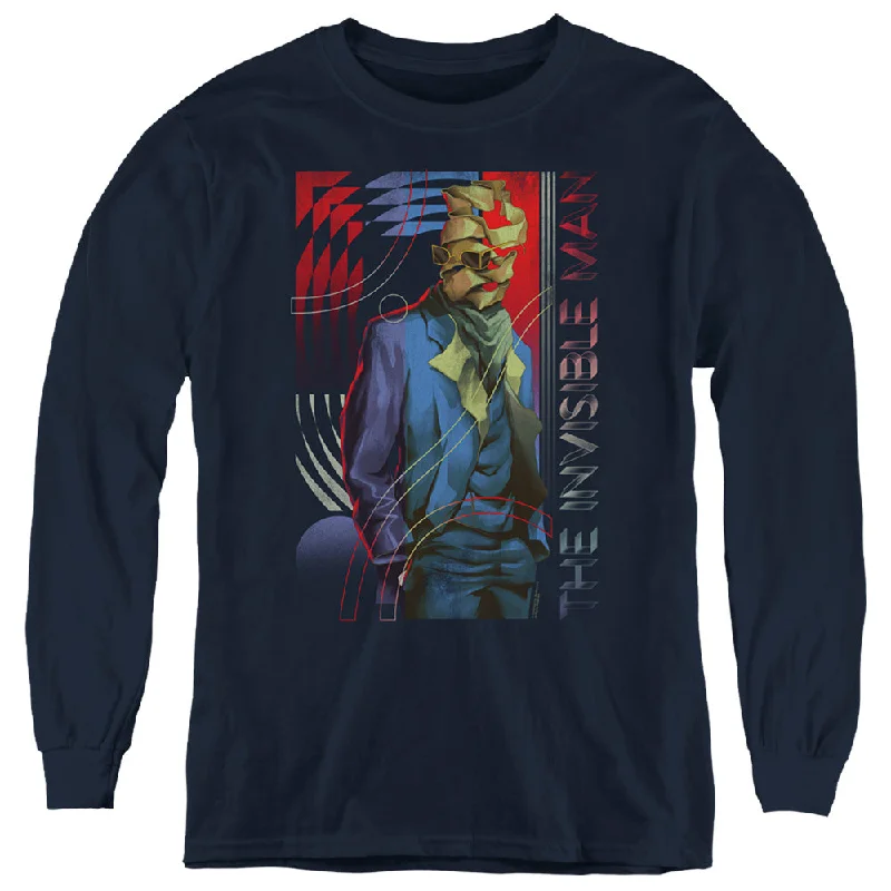 Last Chance The Invisible Man Kids Long Sleeve Shirt Colorful Photo Navy Tee