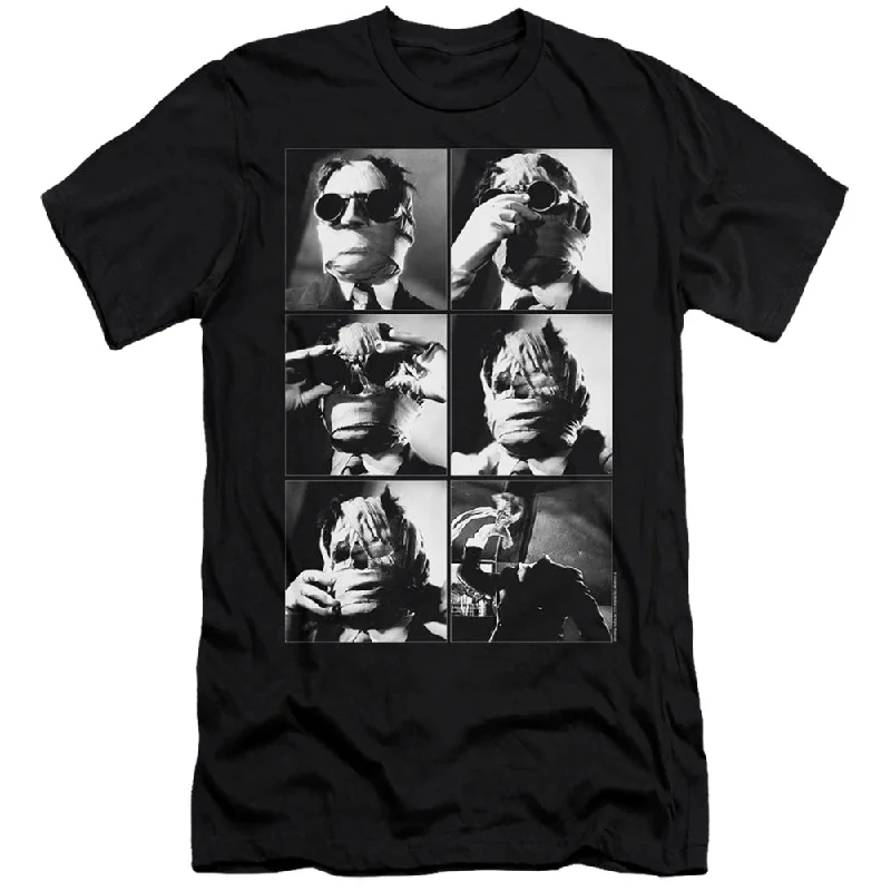 Limited Stock The Invisible Man Premium Canvas T-Shirt Bandage Mask Black Tee
