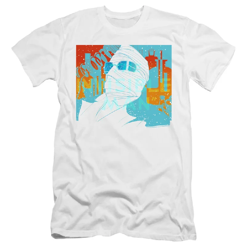 Super Bargain The Invisible Man Premium Canvas T-Shirt Wrapped Up White Tee