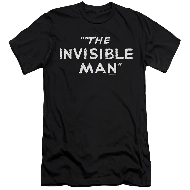 Limited Edition The Invisible Man Slim Fit T-Shirt Vintage Title Text Black Tee