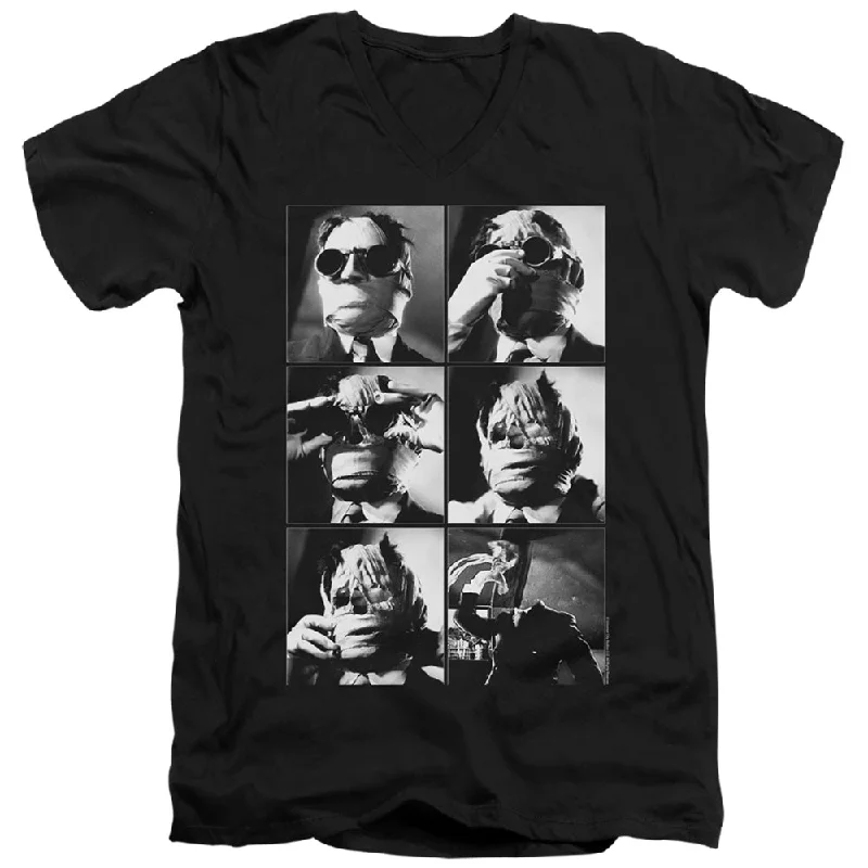 Unbeatable Prices The Invisible Man Slim Fit V-Neck T-Shirt Bandage Mask Black Tee