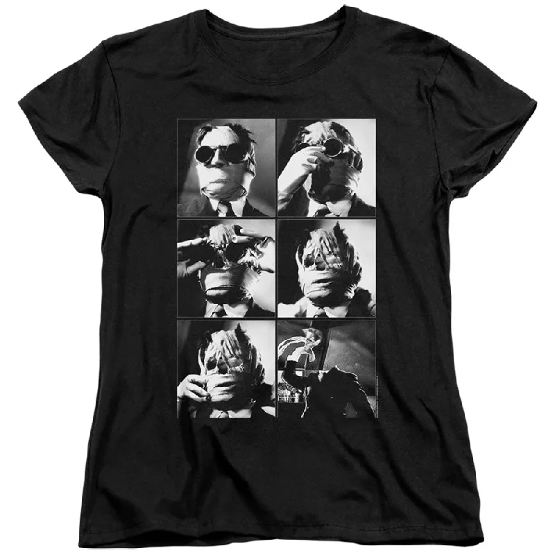 Flash Sale The Invisible Man Womens T-Shirt Bandage Mask Black Tee