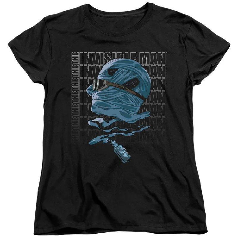 Major Savings The Invisible Man Womens T-Shirt Side Profile Black Tee