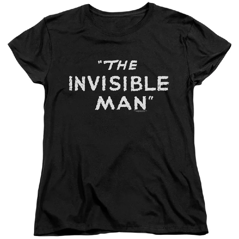 Buy More, Save More The Invisible Man Womens T-Shirt Vintage Title Text Black Tee