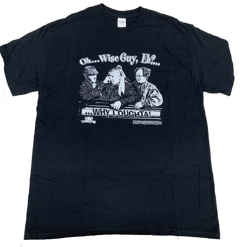 Stock Clearance Three Stooges T-Shirt Oh Wise Guy Eh Black Tee