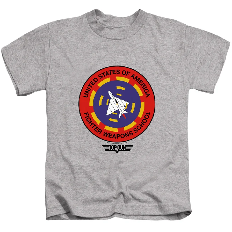 Deal Explosion Top Gun Boys T-Shirt Fighter Weapons School Heather Tee