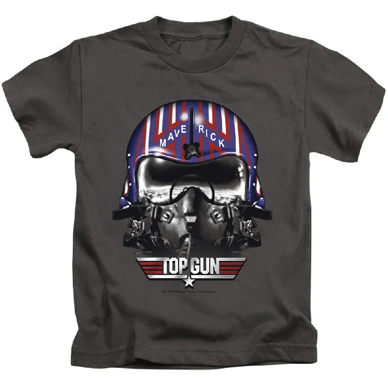 Early Access Top Gun Boys T-Shirt Maverick Helmet Charcoal Tee