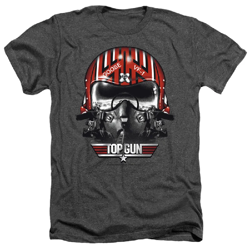 Final Clearance Top Gun Heather T-Shirt Goose Helmet Charcoal Tee