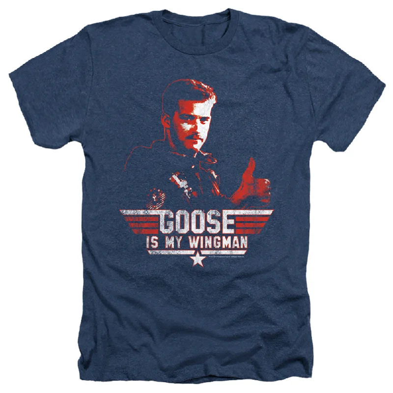 Flash Deals Top Gun Heather T-Shirt Goose is My Wingman Navy Tee