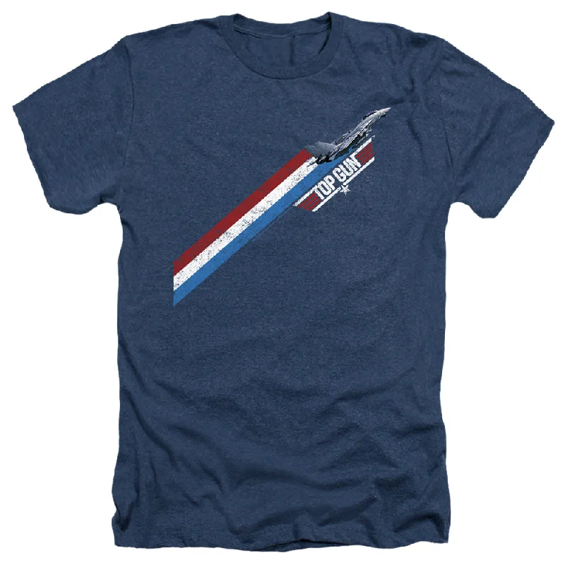 Instant Savings Top Gun Heather T-Shirt Red White Blue Stripes Navy Tee