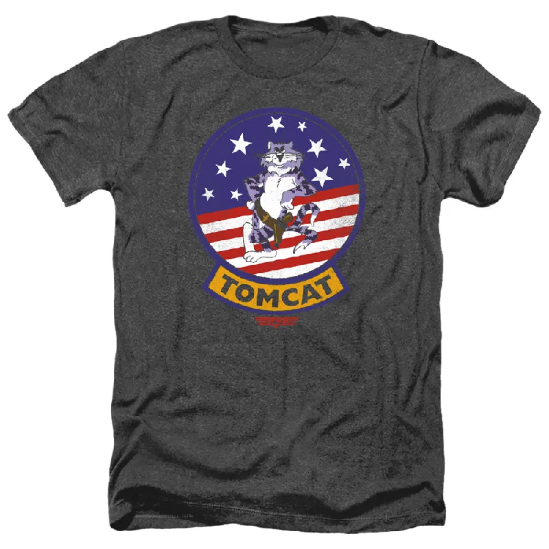Instant Discount Top Gun Heather T-Shirt Tomcat Patch Black Tee