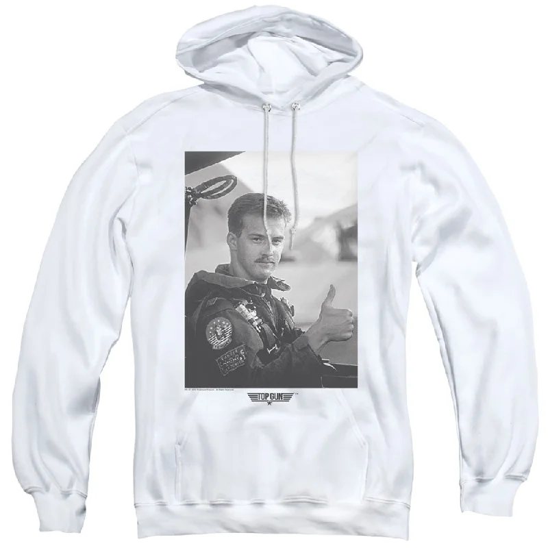 Shop and Save Top Gun Hoodie Goose Portrait White Hoody