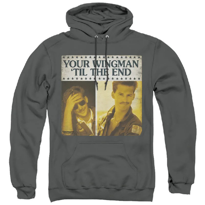 Deal of the Day Top Gun Hoodie Wingman 'Til The End Charcoal Hoody