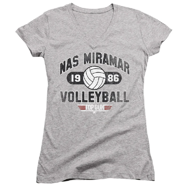 Bargain Prices Top Gun Juniors V-Neck T-Shirt Volleyball Heather Tee