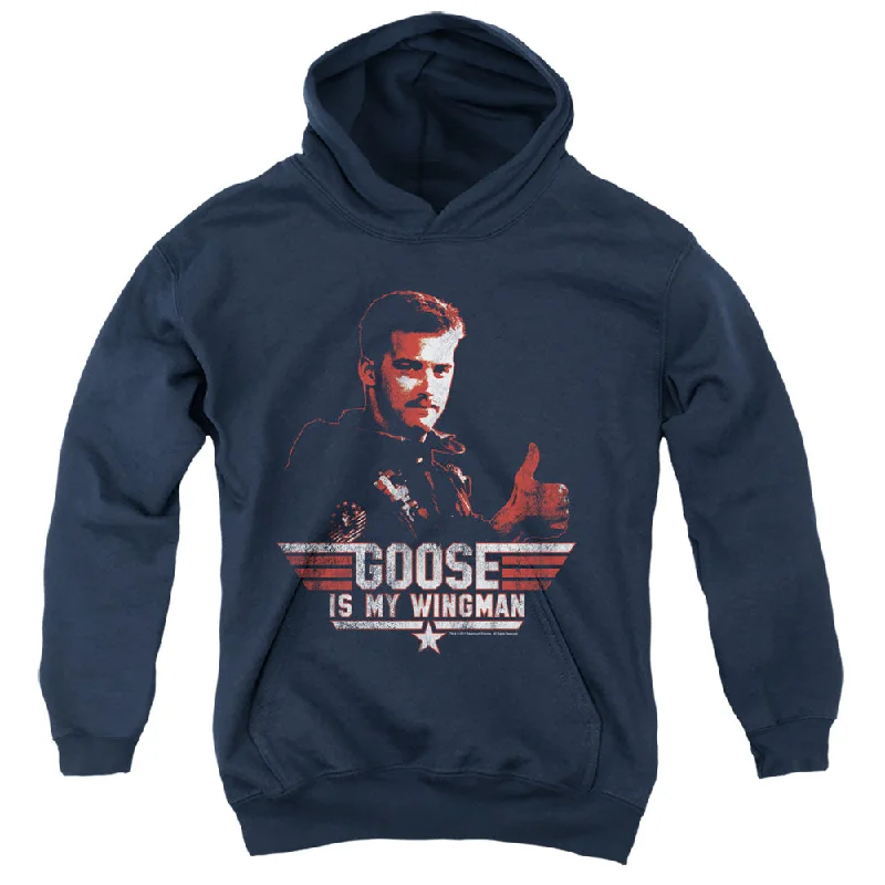 Discount Mania Top Gun Kids Hoodie Goose is My Wingman Navy Hoody