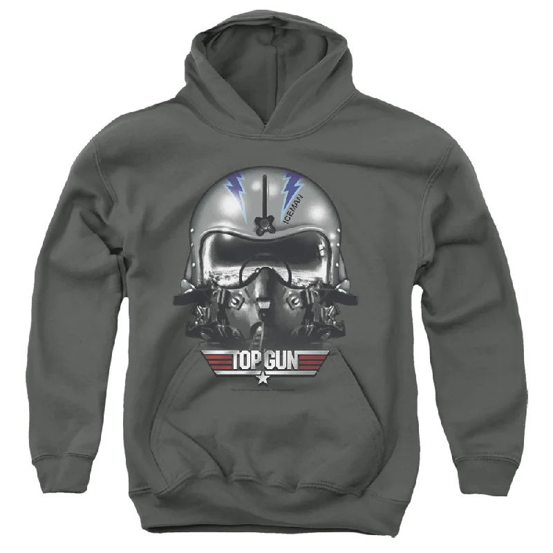 New Deals Top Gun Kids Hoodie Iceman Helmet Charcoal Hoody