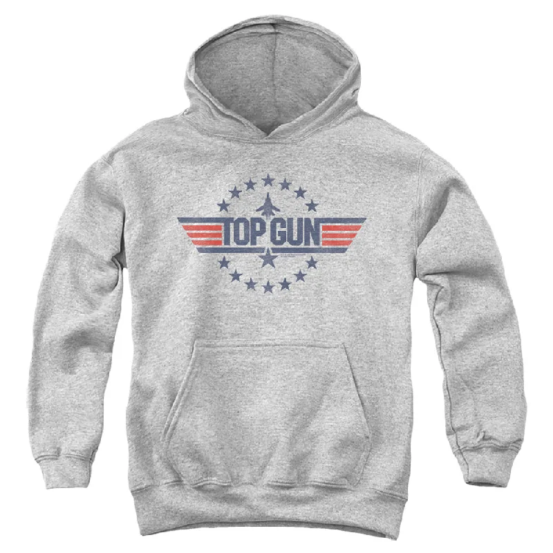 Steals and Deals Top Gun Kids Hoodie Stars Logo Heather Hoody