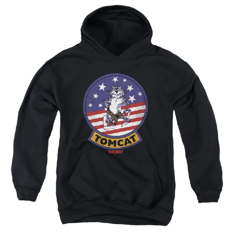Final Clearance Top Gun Kids Hoodie Tomcat Patch Black Hoody