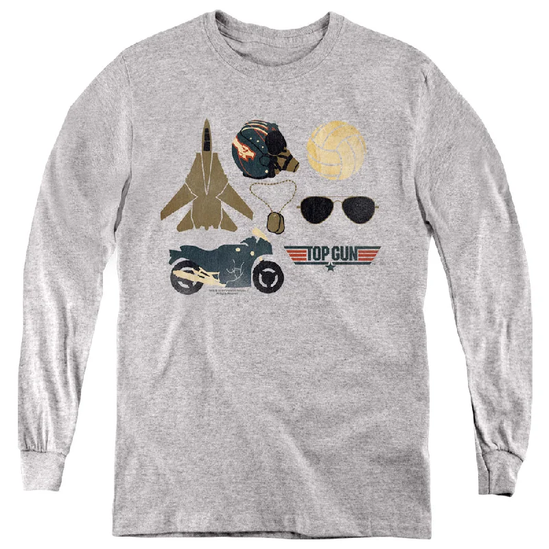 Seasonal Sale Top Gun Kids Long Sleeve Shirt Maverick Items Heather Tee