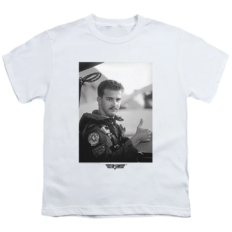 Year-End Sale Top Gun Kids T-Shirt Goose Portrait White Tee