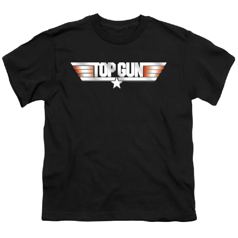 Big Savings Top Gun Kids T-Shirt Logo Black Tee