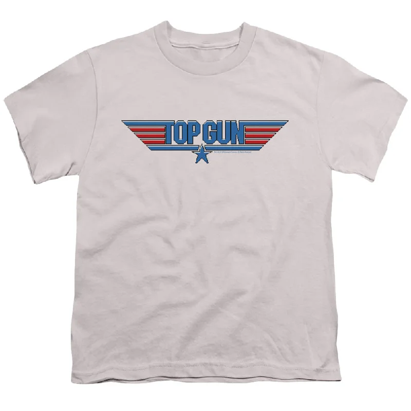 Price Reduction Top Gun Kids T-Shirt Logo Silver Tee