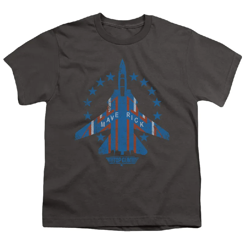 Hurry In Top Gun Kids T-Shirt Maverick F-14 Tomcat Charcoal Tee